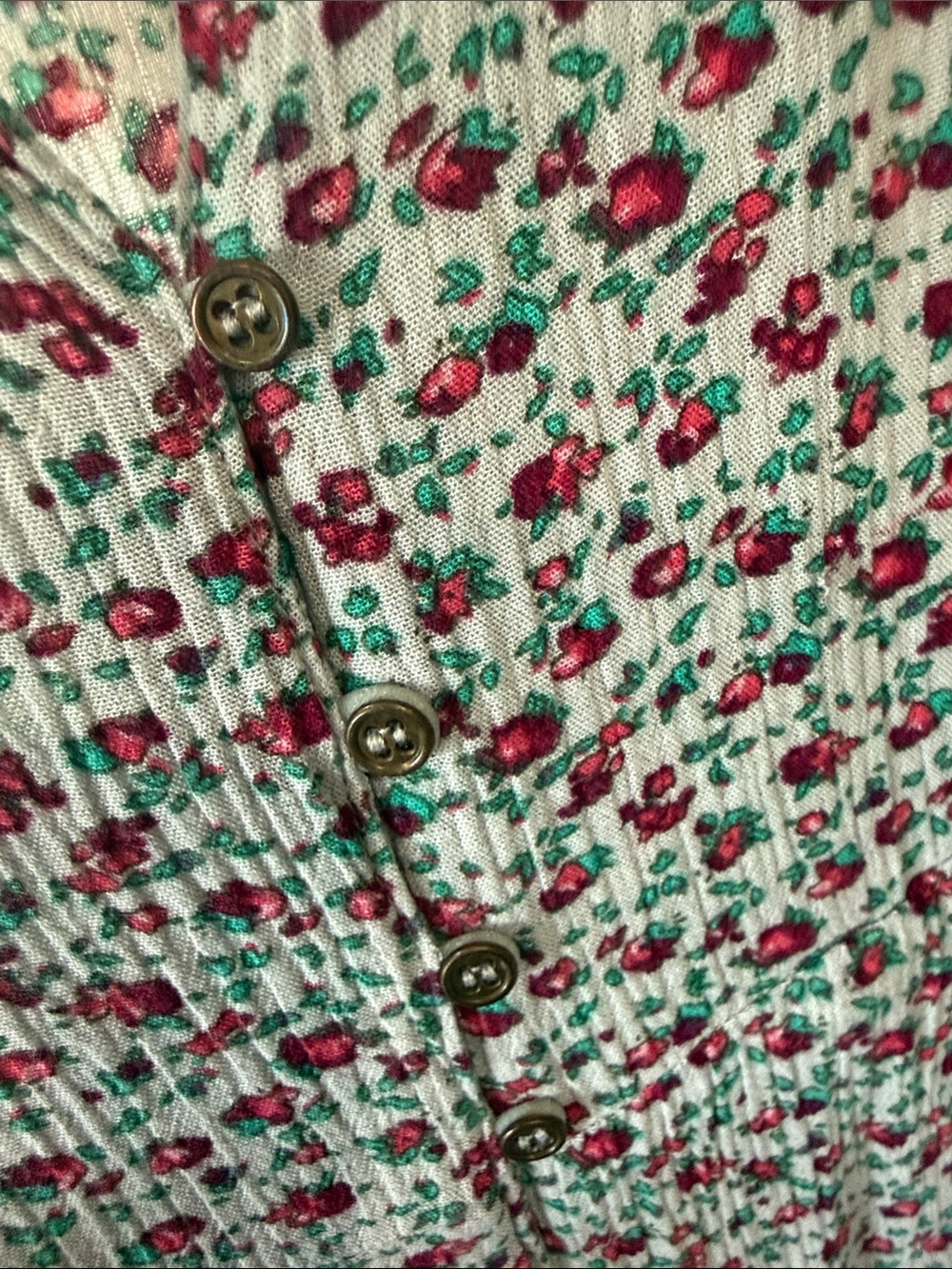 Lulu's Mint Floral Button-Up Short Sleeve Dress medium tie back - Picture 6 of 6